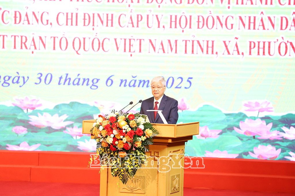 Đồng chí Chủ tịch Ủy ban MTTQ Việt Nam Đỗ Văn Chiến phát biểu tại buổi lễ