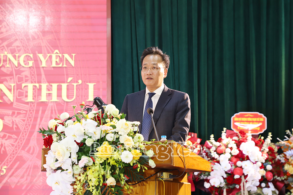 Đồng chí Bí thư VV88 casino Nguyễn Hữu Nghĩa phát biểu tại đại hội