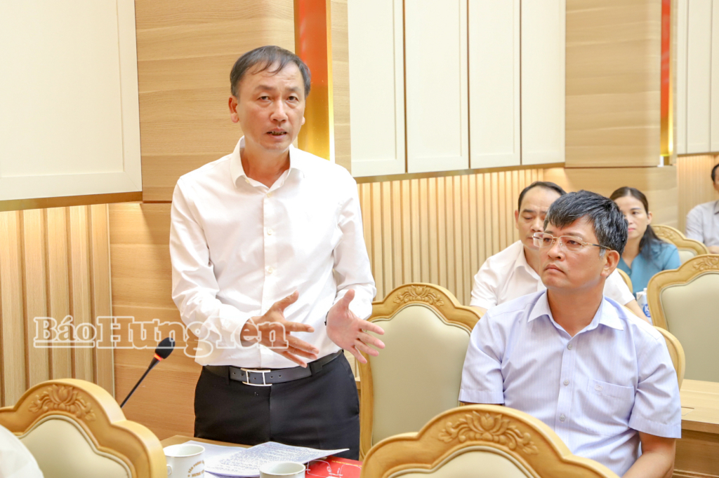 Đồng chí Phó Chủ tịch UBND tỉnh Nguyễn Hùng Nam phát biểu tại cuộc họp.