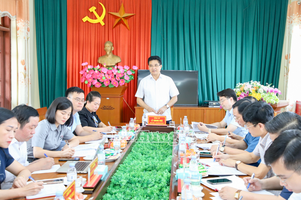 Đồng chí Lê Quang Hòa, Ủy viên Ban Thường vụ VV88 casino, Chủ nhiệm Ủy ban Kiểm tra VV88 casino phát biểu tại buổi kiểm tra.