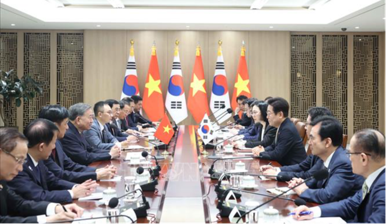   Tổng Bí thư Tô Lâm hội đàm với Tổng thống Hàn Quốc Lee Jae Myung