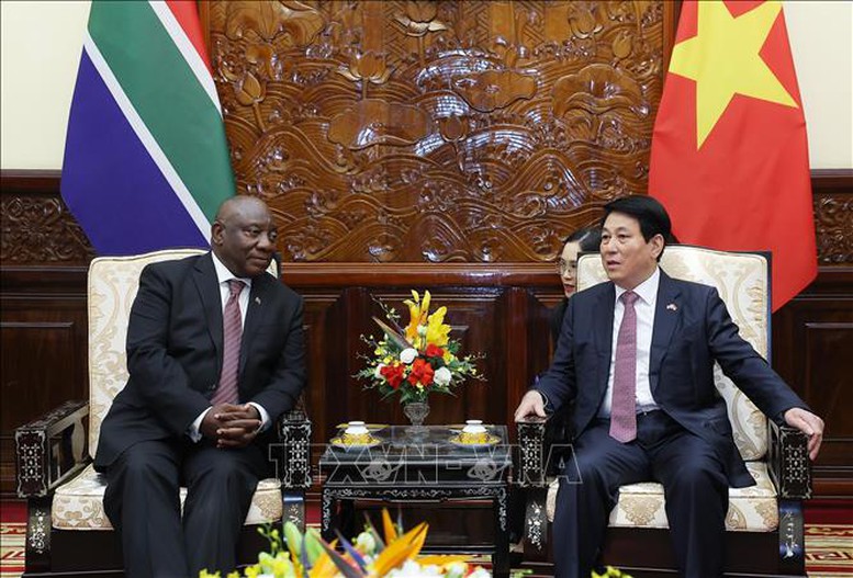   Chủ tịch nước Lương Cường hội đàm với Tổng thống Nam Phi