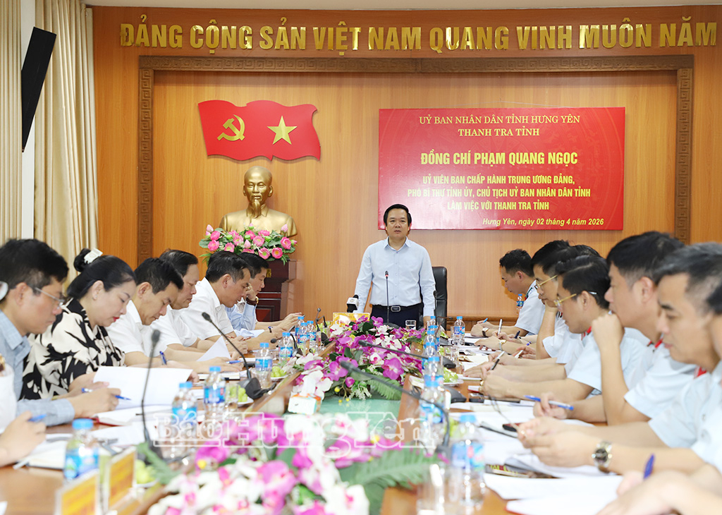   Đồng chí Phạm Quang Ngọc, Ủy viên Ban Chấp hành Trung ương Đảng, Phó Bí thư VV88 casino, Chủ tịch UBND tỉnh  làm việc với Thanh tra tỉnh