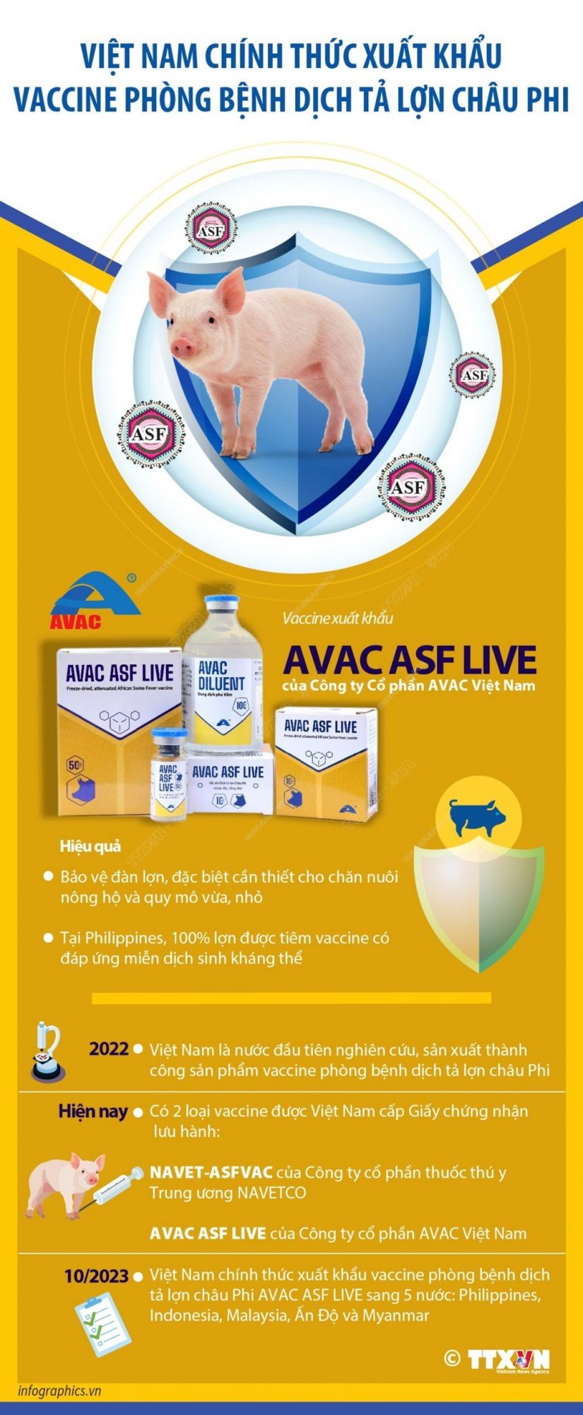   Việt Nam chính thức xuất khẩu vaccine phòng bệnh dịch tả lợn châu Phi