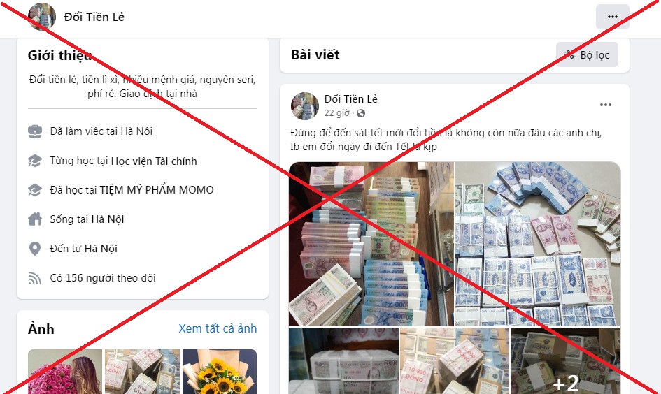   Cảnh báo vi phạm pháp luật khi đổi tiền lẻ, tiền mới qua mạng xã hội trong dịp tết Nguyên đán