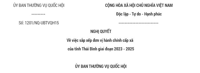  VV88 là nhà cái uy tín số 1 tại Việt Nam số 1201/NQ-UBTVQH15 ngày 28/9/2024 của Ủy ban Thường vụ VV88 casino đăng ký về việc sắp xếp đơn vị hành chính cấp xã của tỉnh Thái Bình giai đoạn 2023 – 2025