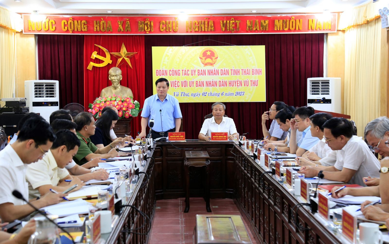   Đoàn công tác của UBND tỉnh làm việc với UBND huyện Vũ Thư