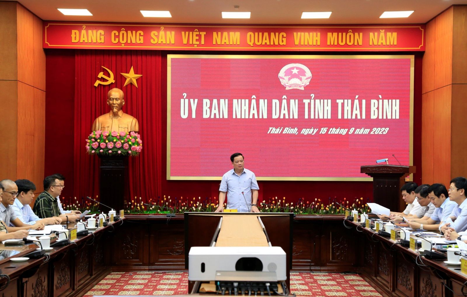   UBND tỉnh nghe báo cáo tình hình triển khai Dự án Khu VV888 bet đăng nhập VSIP Thái Bình và Khu VV888 bet đăng nhập Thaco – Thái Bình