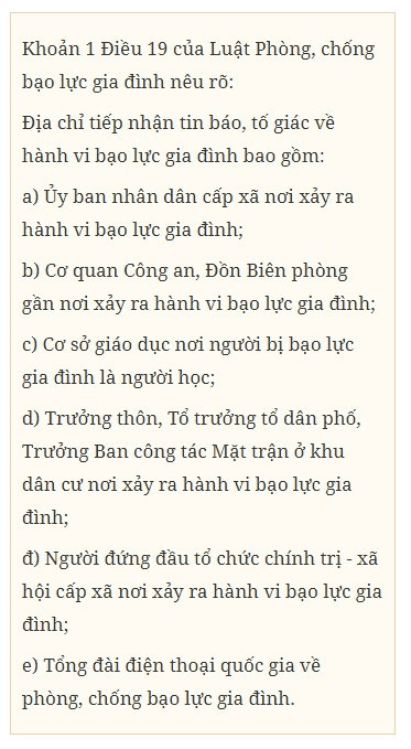   Quy trình tiếp nhận, xử lý tin báo, tố giác hành vi bạo lực gia đình