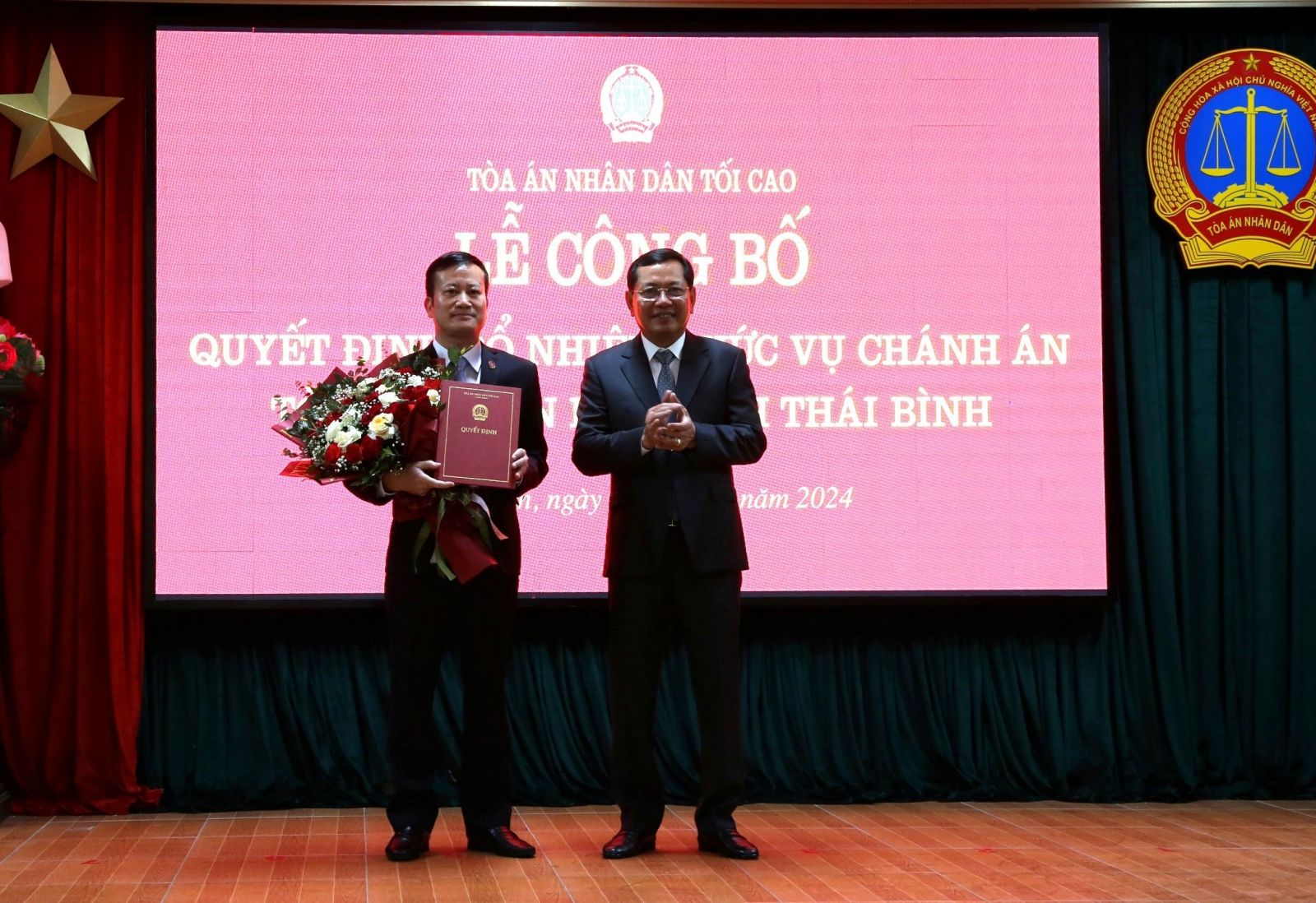   Công bố quyết định bổ nhiệm Chánh án Toà án nhân dân tỉnh Thái Bình