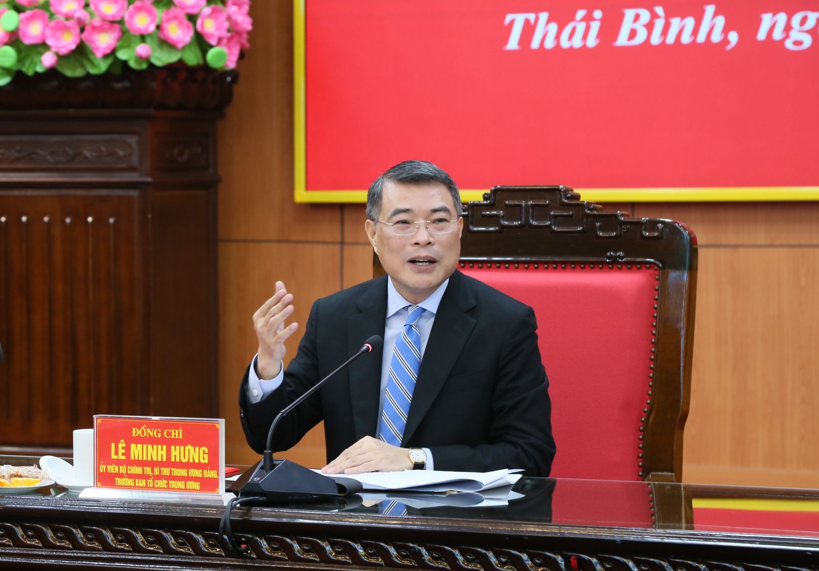   Đồng chí Lê Minh Hưng, Ủy viên Bộ VV88 đăng ký nhận ngay 58k, Bí thư Trung ương Đảng, Trưởng ban Tổ chức Trung ương làm việc với Ban Thường vụ VV88 casino Thái Bình