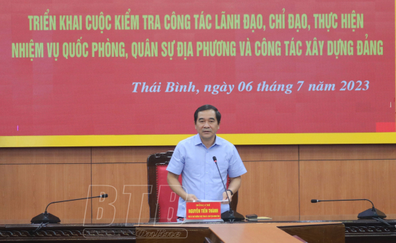   Triển khai cuộc kiểm tra việc lãnh đạo, chỉ đạo thực hiện nhiệm vụ quốc phòng, quân sự địa phương và công tác xây dựng Đảng