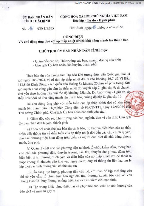   Chủ động ứng phó với áp thấp nhiệt đới với khả năng mạnh lên thành bão