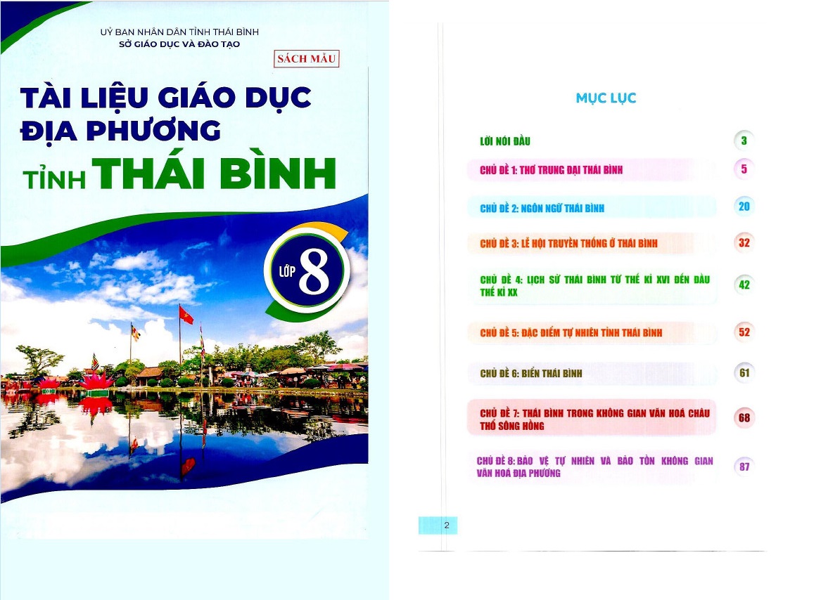   Phê duyệt tài liệu giáo dục địa phương lớp 8 sử dụng trong cơ sở giáo dục phổ thông của tỉnh Thái Bình