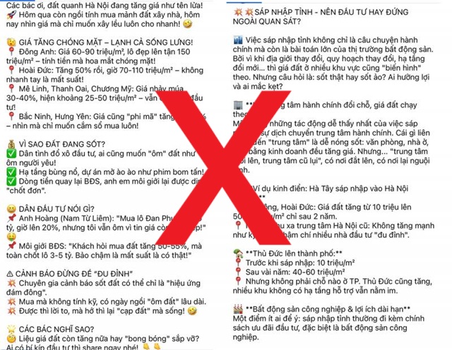   Cảnh báo chiêu trò lợi dụng tin đồn sáp nhập tỉnh để “thổi giá” bất động sản