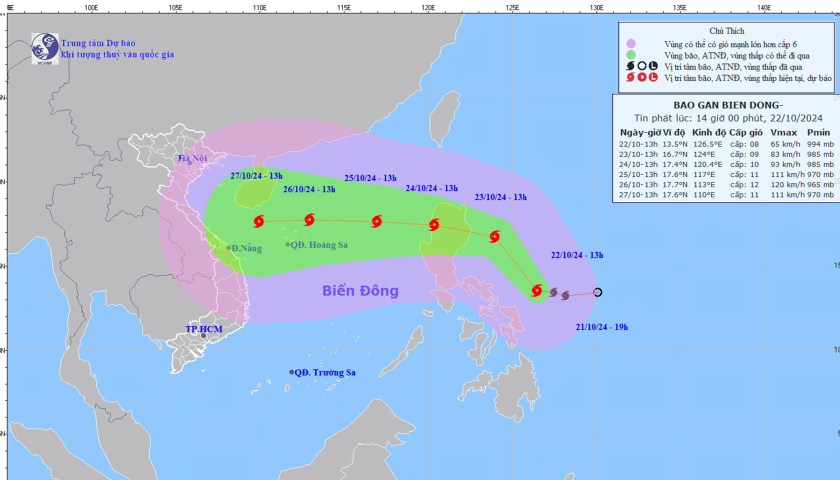   Tin bão gần biển Đông (Cơn bão Trami)