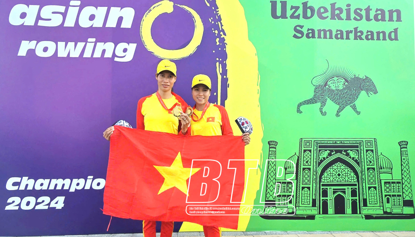   VĐV Thái Bình đạt huy chương vàng, bạc tại giải vô địch đua thuyền Rowing châu Á