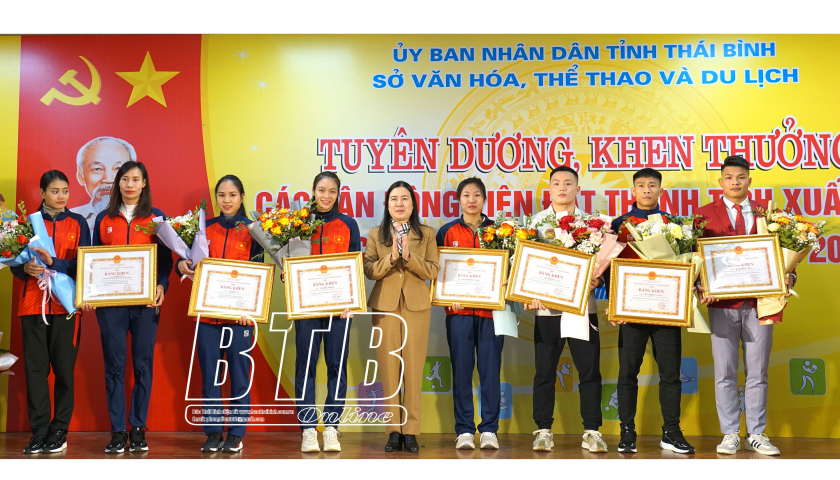   Tuyên dương, khen thưởng vận động viên Thái Bình đạt thành tích xuất sắc tại các giải thi đấu quốc tế trong năm 2023