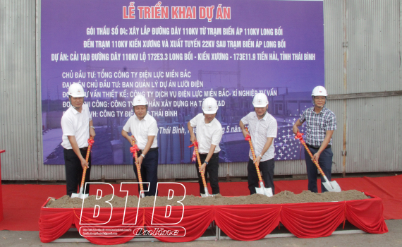   Khởi công công trình đường dây 110kV Long Bối - Kiến Xương