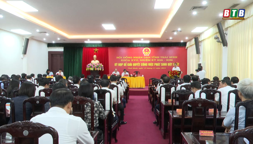   Kỳ họp Hội đồng nhân dân tỉnh Thái Bình khóa XVII, nhiệm kỳ 2021 – 2026 để giải quyết công việc phát sinh đột xuất sẽ diễn ra vào chiều ngày 12/6/2025