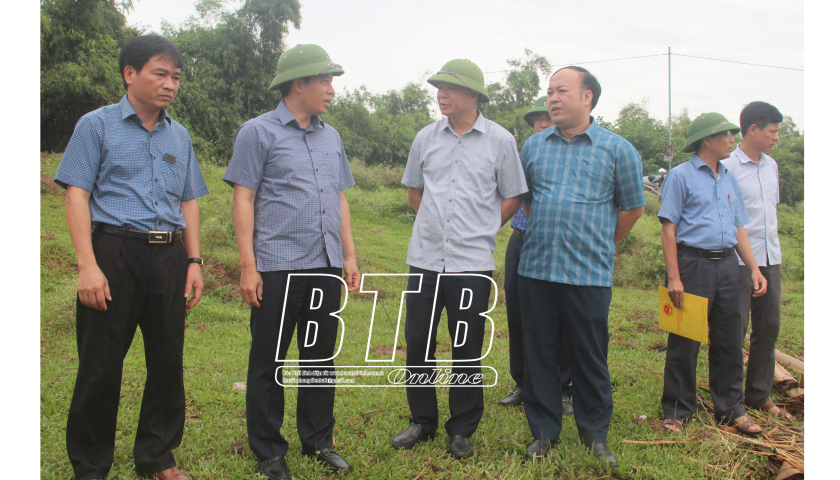   Đồng chí Phó Chủ tịch UBND tỉnh kiểm tra công tác phòng, chống thiên tai và sản xuất VV88 là nhà cái uy tín số 1 về nền tảng cá cược trực tuyến tại Việt Nam tại huyện Đông Hưng, Vũ Thư