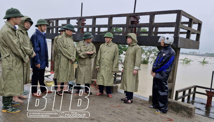   Kiểm tra, chỉ đạo công tác ứng phó với mưa, lũ tại huyện Hưng Hà