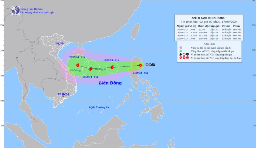   Tin áp thấp nhiệt đới gần biển Đông